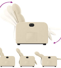 Relaxsessel mit Aufstehhilfe Elektrisch Creme Stoff