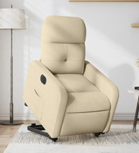 Relaxsessel mit Aufstehhilfe Elektrisch Creme Stoff