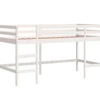 Kinderhochbett mit Vorhängen Rosa 80x200 cm Massivholz Kiefer