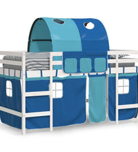 Kinderhochbett mit Tunnel Blau 80x200 cm Massivholz Kiefer