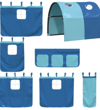 Kinderhochbett mit Tunnel Blau 80x200 cm Massivholz Kiefer