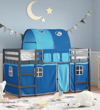 Kinderhochbett mit Tunnel Blau 80x200 cm Massivholz Kiefer
