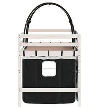 Kinderhochbett mit Tunnel Weiß & Schwarz 90x200 cm Kiefernholz