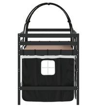 Kinderhochbett mit Tunnel Weiß & Schwarz 90x200 cm Kiefernholz