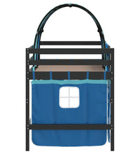 Kinderhochbett mit Tunnel Blau 90x200 cm Massivholz Kiefer