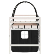 Kinderhochbett mit Tunnel Weiß & Schwarz 90x190 cm Kiefernholz