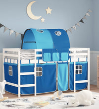 Kinderhochbett mit Tunnel Blau 90x190 cm Massivholz Kiefer
