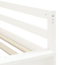 Kinderhochbett mit Vorhängen Weiß und Schwarz Massivholz Kiefer