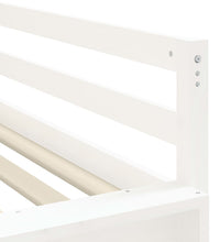 Kinderhochbett mit Vorhängen Weiß Schwarz 90x200 cm Kiefernholz