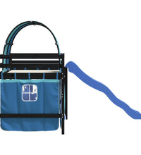 Kinderhochbett mit Tunnel Blau 80x200 cm Massivholz Kiefer