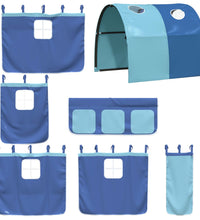 Kinderhochbett mit Tunnel Blau 80x200 cm Massivholz Kiefer