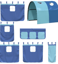 Kinderhochbett mit Tunnel Blau 90x200 cm Massivholz Kiefer