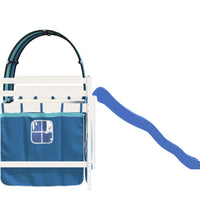 Kinderhochbett mit Tunnel Blau 90x190 cm Massivholz Kiefer