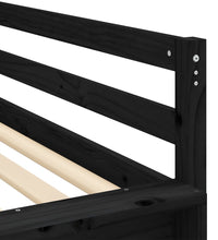 Kinderhochbett mit Tunnel Weiß & Schwarz 90x190 cm Kiefernholz