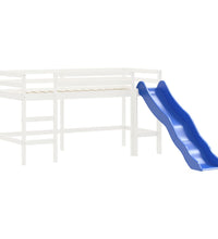 Kinderhochbett mit Turm Weiß & Schwarz 80x200 cm Kiefernholz