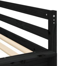 Kinderhochbett mit Turm Weiß & Schwarz 80x200 cm Kiefernholz