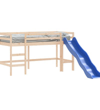 Kinderhochbett mit Rutsche 90x190 cm Massivholz Kiefer