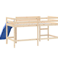 Kinderhochbett mit Rutsche 90x190 cm Massivholz Kiefer