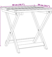 Gartentisch Klappbar 50x50x50 cm Massivholz Akazie