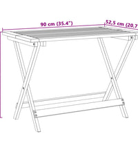 Gartentisch Klappbar 90x52,5x65 cm Massivholz Akazie