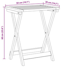 Gartentisch Klappbar 50x36x60 cm Massivholz Akazie