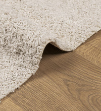 Teppich Shaggy Hochflor Modern Creme 60x110 cm