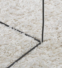 Teppich Shaggy Hochflor Modern Creme 80x250 cm