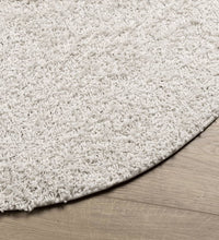 Teppich Shaggy Hochflor Modern Creme Ø 80 cm