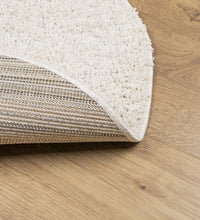 Teppich Shaggy Hochflor Modern Creme Ø 80 cm