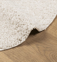 Teppich Shaggy Hochflor Modern Creme Ø 80 cm