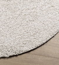 Teppich Shaggy Hochflor Modern Creme Ø 100 cm