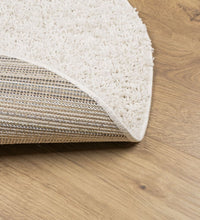 Teppich Shaggy Hochflor Modern Creme Ø 100 cm