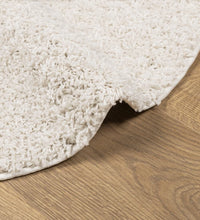 Teppich Shaggy Hochflor Modern Creme Ø 100 cm