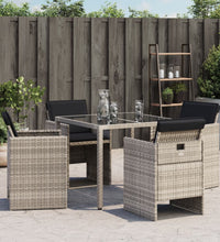 Gartenstühle mit Kissen 4 Stk. Hellgrau Poly Rattan