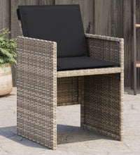 Gartenstühle mit Kissen 4 Stk. Hellgrau Poly Rattan