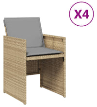 Gartenstühle mit Kissen 4 Stk. Beigemischung Poly Rattan