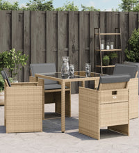 Gartenstühle mit Kissen 4 Stk. Beigemischung Poly Rattan