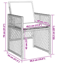 Gartenstühle mit Kissen 4 Stk. Hellgrau Poly Rattan