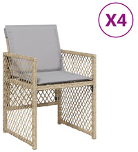 Gartenstühle mit Kissen 4 Stk. Beigemischung Poly Rattan