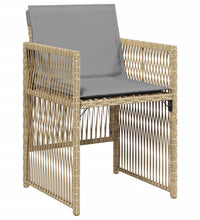 Gartenstühle mit Kissen 4 Stk. Beigemischung Poly Rattan