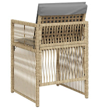 Gartenstühle mit Kissen 4 Stk. Beigemischung Poly Rattan