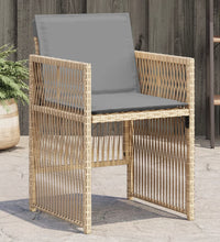 Gartenstühle mit Kissen 4 Stk. Beigemischung Poly Rattan