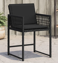 Gartenstühle mit Kissen 4 Stk. Schwarz Poly Rattan