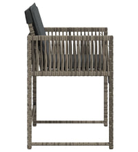 Gartenstühle mit Kissen 4 Stk. Grau Poly Rattan