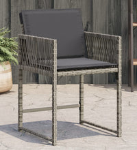 Gartenstühle mit Kissen 4 Stk. Grau Poly Rattan