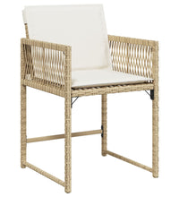 Gartenstühle mit Kissen 4 Stk. Beige Poly Rattan