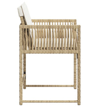 Gartenstühle mit Kissen 4 Stk. Beige Poly Rattan