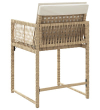 Gartenstühle mit Kissen 4 Stk. Beige Poly Rattan