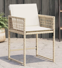 Gartenstühle mit Kissen 4 Stk. Beige Poly Rattan