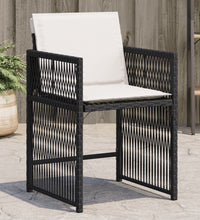 Gartenstühle mit Kissen 4 Stk. Schwarz Poly Rattan